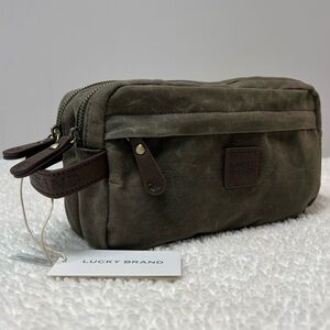 Lucky Brand Olive Men's Essential Toiletry Bag Travel Tote